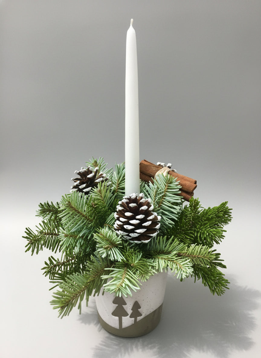 White Fir Candle Pot