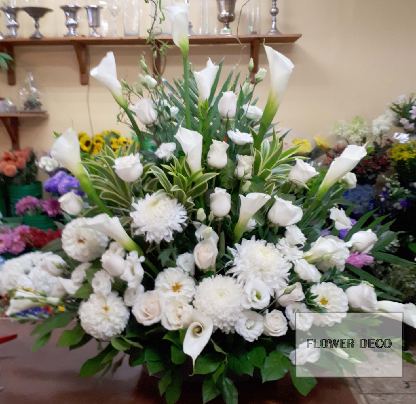 Calla Lilies and Rose Arrangement