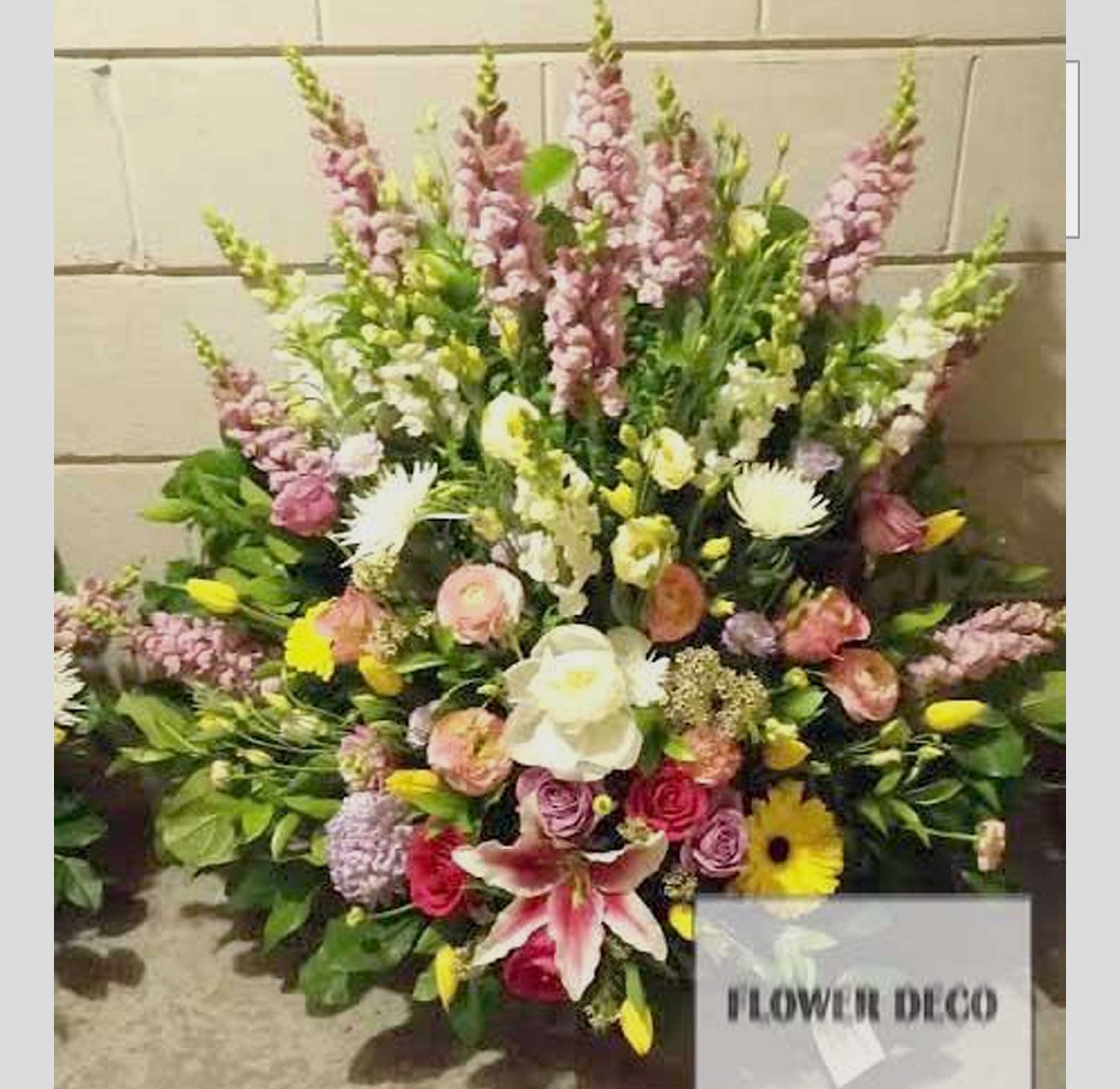 Assorted Flower Funeral Arrangement Flower Deco