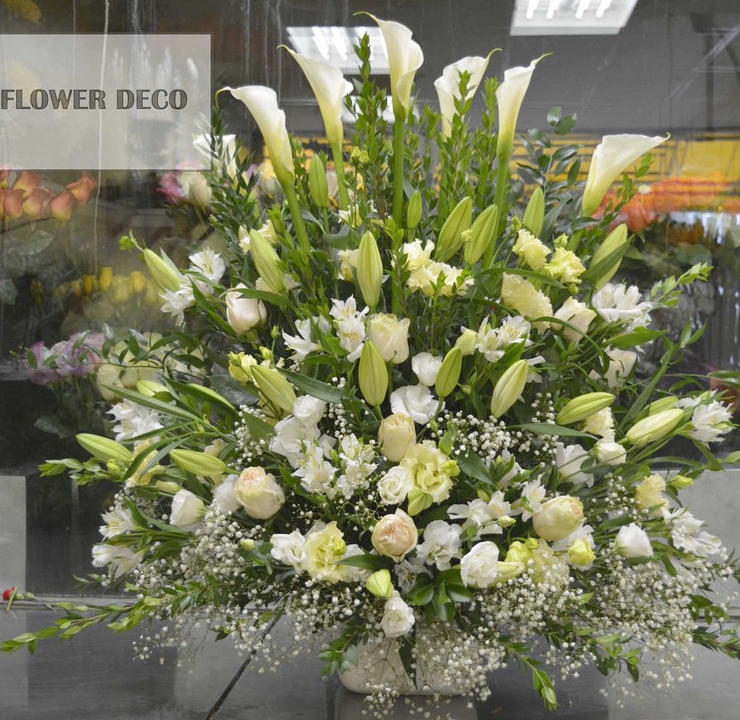 Full of White and Green Arrangement