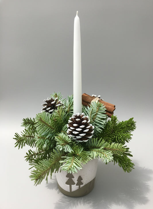 White Fir Candle Pot