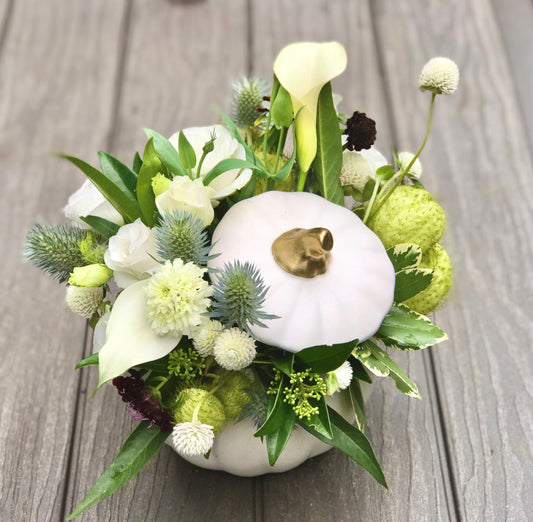 White  Pumpkin  Autumn Arrangement