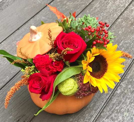 Orange Pumpkin Arrangement