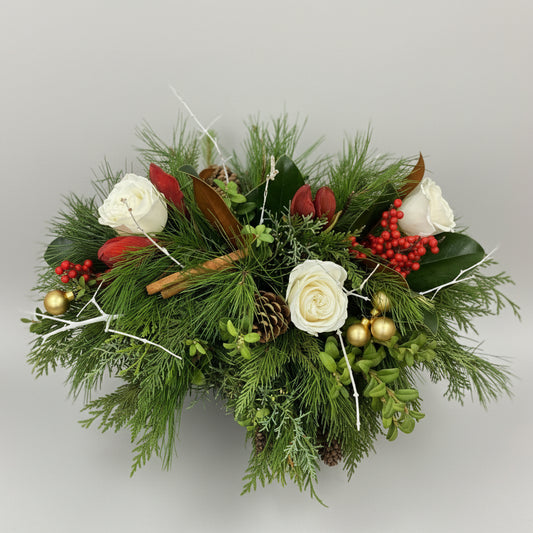Red and White Christmas Table Centrepiece