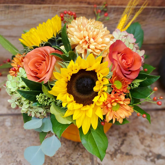 Pumpkin Magic-random flowers and colours