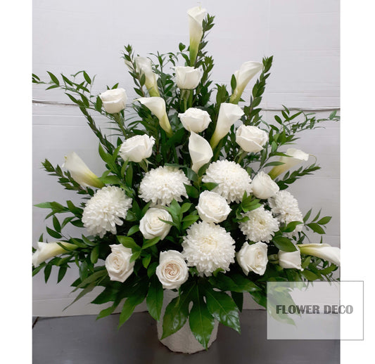Calla Lilies and Rose Arrangement
