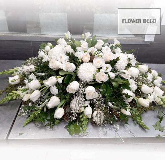 Casket Spray - White Elegance