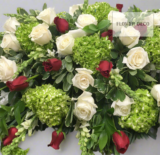 Casket Spray Mostly Green - Closed