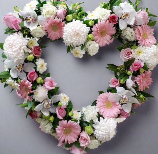 wreath white and pink(heart)