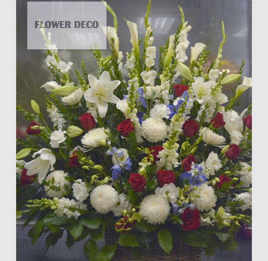 White, Red and Blue Arrangement