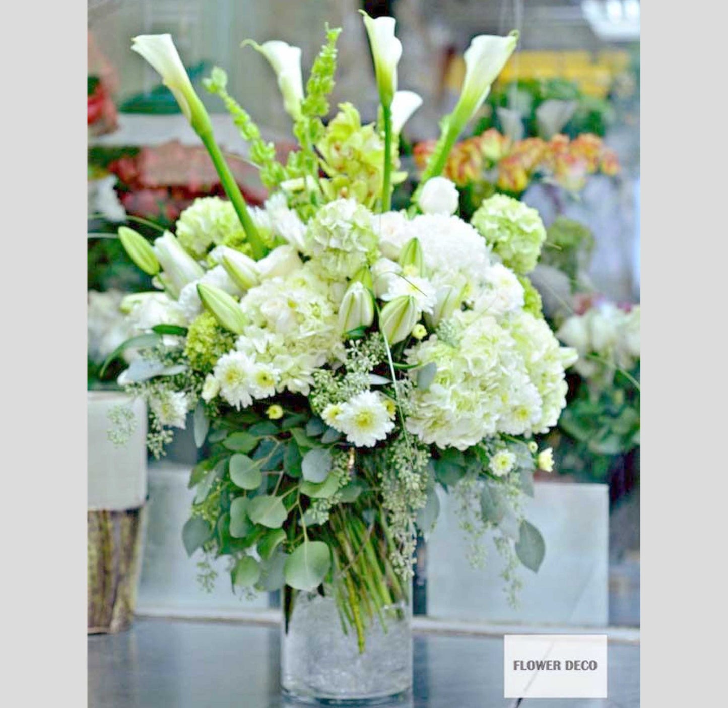 All White Vase Arrangement