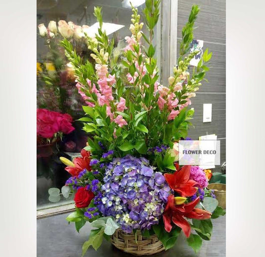 Colorful Fresh Cut Flower Basket