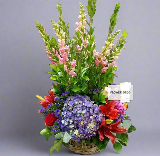 Colorful Fresh Cut Flower Basket