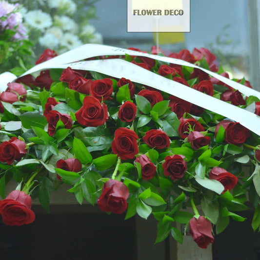 Casket Spray Red Rose - Open