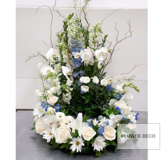 Urn Arrangement Blue and White