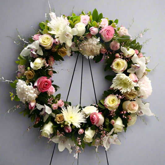 Wreath White and Pink